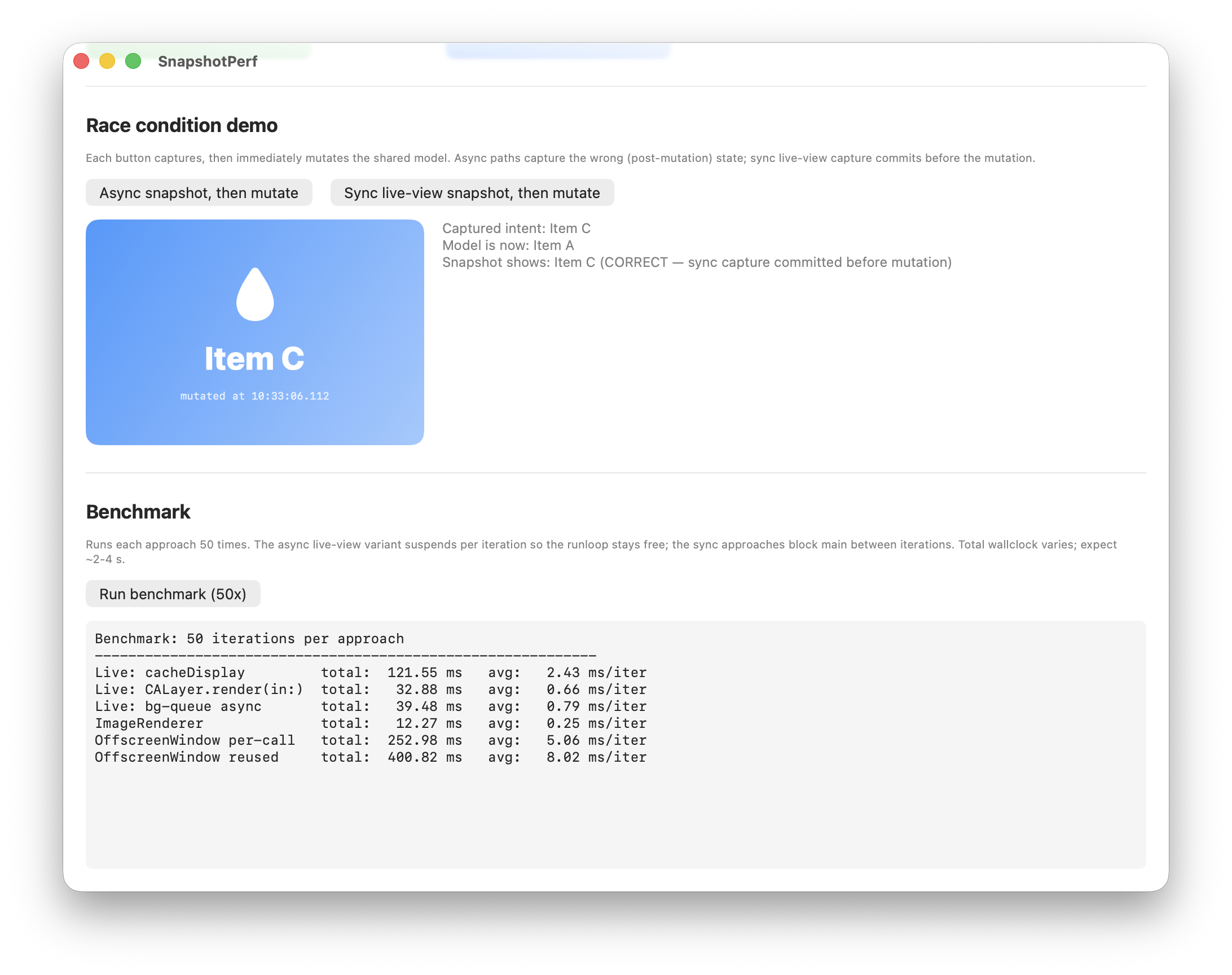 Snapshot Profiling Result